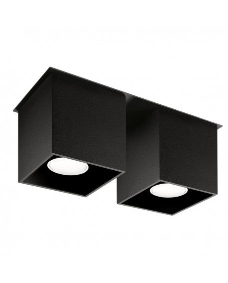 Plafon QUAD 2 czarny Sollux SL.0063