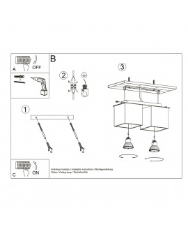 Plafon QUAD 2 biały Sollux SL.0065