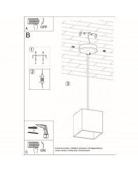 Lampa wisząca QUAD 1 czarny Sollux SL.0060