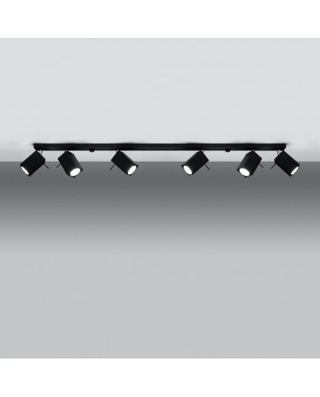 Plafon MERIDA 6L czarny Sollux SL.0460