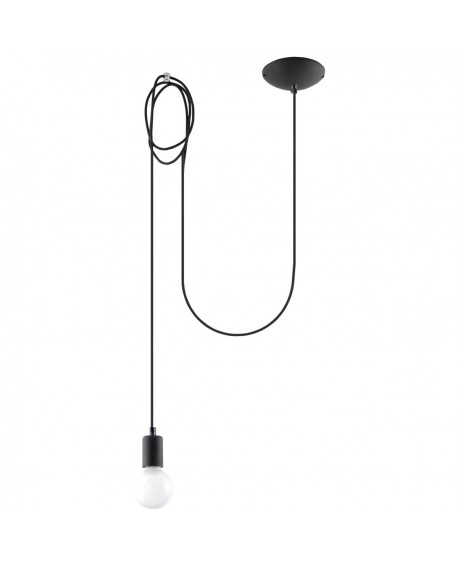 Lampa wisząca EDISON 1 LONG czarny Sollux SL.0369