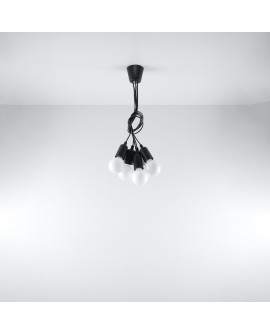 Lampa wisząca DIEGO 5 czarna Sollux SL.0574