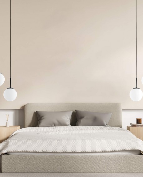 LAMPA WISZĄCA NOWOCZESNA CZARNA BIAŁA KULA FREDICA 15 LUMINA DECO