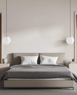 LAMPA WISZĄCA NOWOCZESNA ZŁOTA BIAŁA KULA FREDICA 15 LUMINA DECO