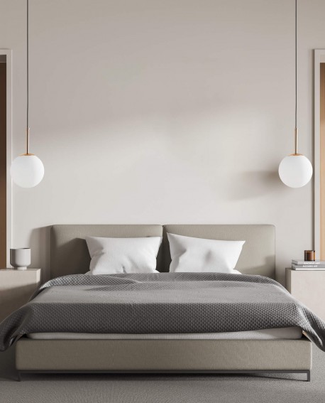 LAMPA WISZĄCA NOWOCZESNA ZŁOTA BIAŁA KULA FREDICA 15 LUMINA DECO