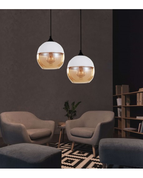 LAMPA WISZĄCA NOWOCZESNA LOFT BIAŁA ALBION LUMINA DECO