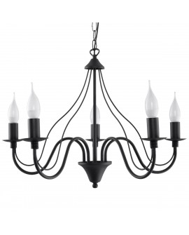 Żyrandol MINERWA 5 czarny Sollux SL.0218