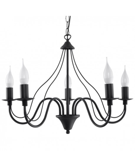 Żyrandol MINERWA 5 czarny Sollux SL.0218