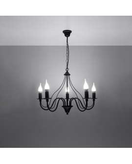 Żyrandol MINERWA 5 czarny Sollux SL.0218