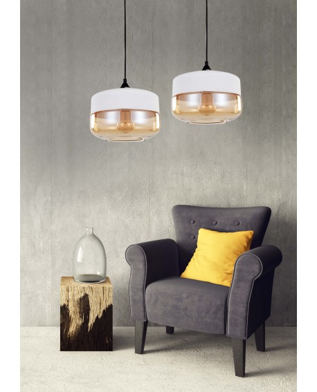 LAMPA WISZĄCA NOWOCZESNA LOFT BIAŁA BARLET LUMINA DECO