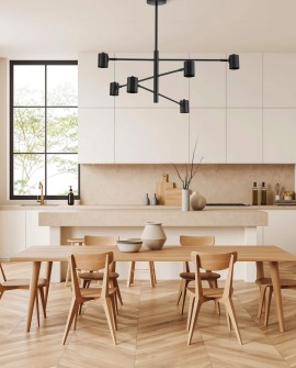 LAMPA SUFITOWA WISZĄCA NOWOCZESNA CZARNA DORA W6