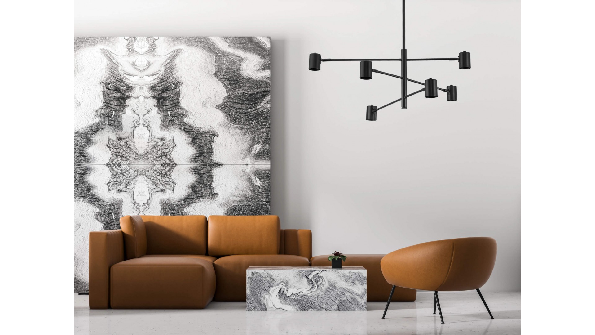 lampa sufitowa wisząca czarna dora w6 lampit – aranżacja salonu