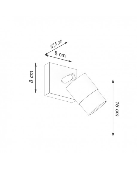 Kinkiet NERO czarny/złoty Sollux SL.1069