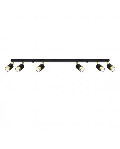 Plafon NERO 6 czarny/złoty Sollux SL.1073