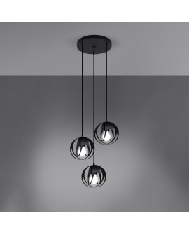 Lampa wisząca TULOS 3P czarna Sollux SL.1088
