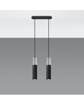 Lampa wisząca BORGIO 2 czarny Sollux SL.0651