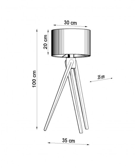 Lampa stojąca LEGNO 1 naturalne drewno Sollux SL.0523