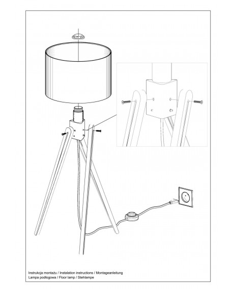 Lampa stojąca LEGNO 1 naturalne drewno Sollux SL.0523
