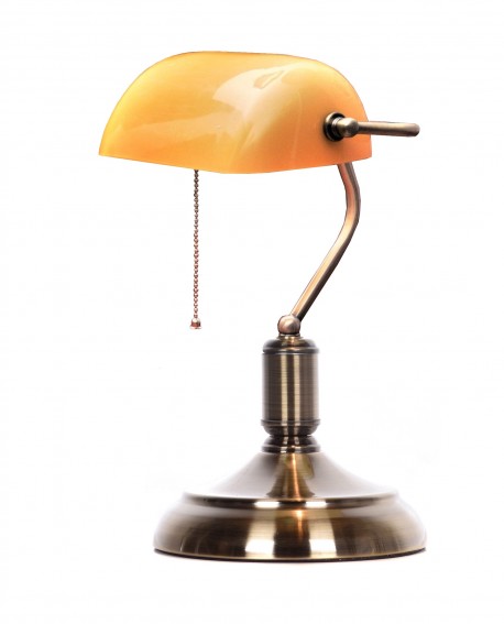 LAMPA BANKIERSKA BIURKOWA KLASYCZNA BURSZTYNOWA BANKER LUMINA DECO