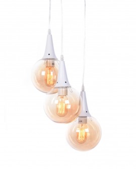 LAMPA WISZĄCA LOFT POTRÓJNA BIAŁA ROCHERRO TRIO