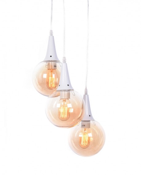 LAMPA WISZĄCA LOFT POTRÓJNA BIAŁA ROCHERRO TRIO