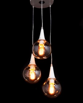 LAMPA WISZĄCA LOFT POTRÓJNA BIAŁA ROCHERRO TRIO