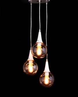 LAMPA WISZĄCA LOFT POTRÓJNA BIAŁA ROCHERRO TRIO