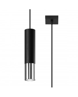 Lampa wisząca LOOPEZ 1 czarny/chrom Sollux SL.0940