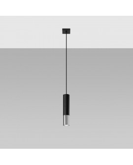 Lampa wisząca LOOPEZ 1 czarny/chrom Sollux SL.0940