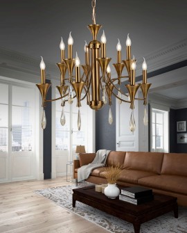 KLASYCZNA LAMPA WISZĄCA MOSIĘŻNA LIBERO W12