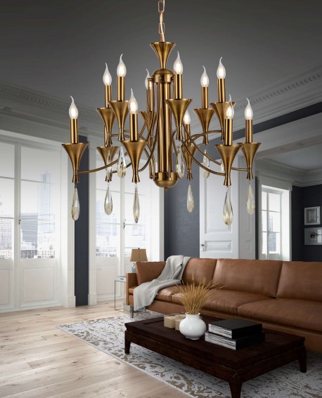 KLASYCZNA LAMPA WISZĄCA MOSIĘŻNA LIBERO W12