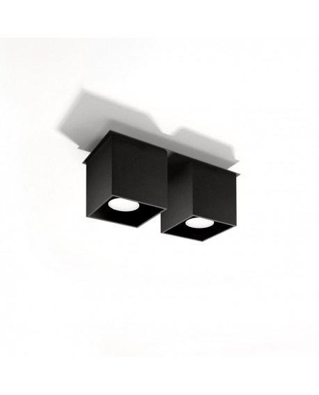 Plafon QUAD 2 czarny Sollux SL.0063