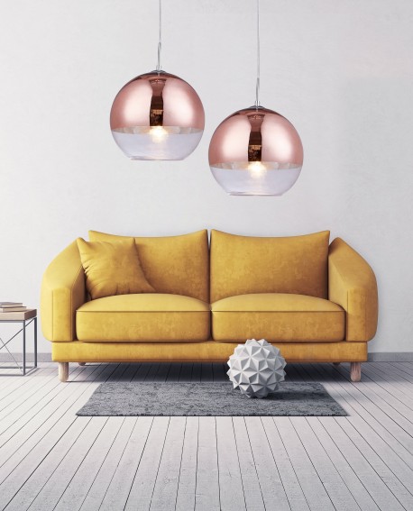 LAMPA WISZĄCA NOWOCZESNA RÓŻOWE ZŁOTO VERONI D30 LUMINA DECO