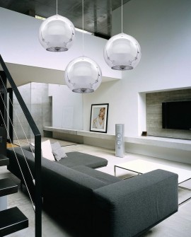 NOWOCZESNA LAMPA WISZĄCA CHROMOWANA LOBOS D30