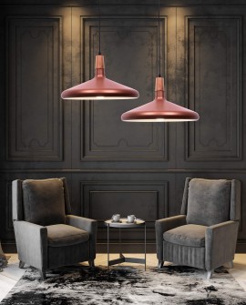 NOWOCZESNA LAMPA WISZĄCA SKANDYNAWSKA ZWIS RÓŻOWE ZŁOTO BAFIDO C1