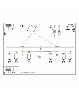 Plafon RING 6L biały Sollux SL.0333