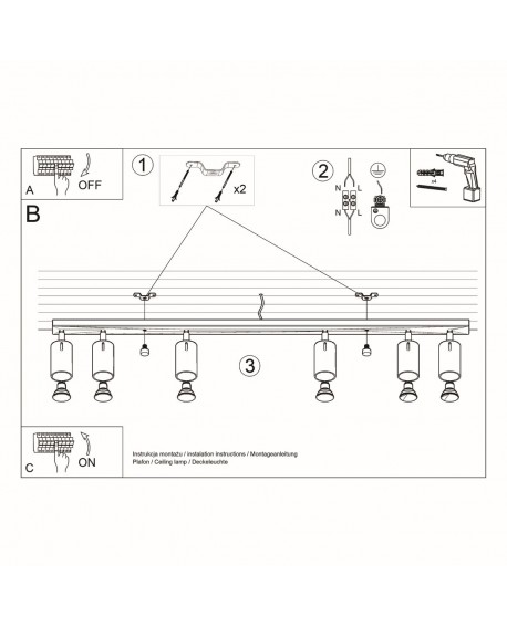 Plafon RING 6L biały Sollux SL.0333