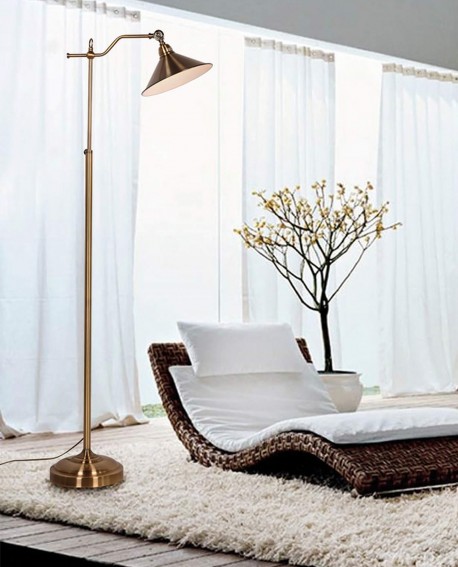 LAMPA STOJĄCA PODŁOGOWA MOSIĘŻNA AMOS