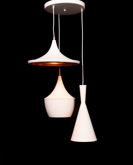 LAMPA WISZĄCA LOFT BIAŁA POTRÓJNA FOGGI W3 LUMINA DECO