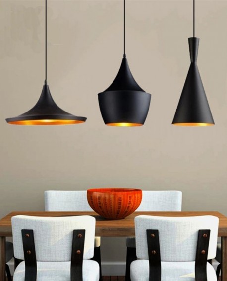 LAMPA WISZĄCA LOFT CZARNA POTRÓJNA FOGGI TRIO LUMINA DECO