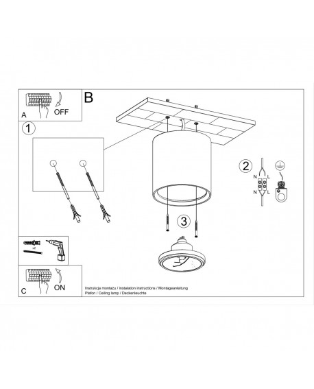 Plafon ceramiczny KALU Sollux SL.0841