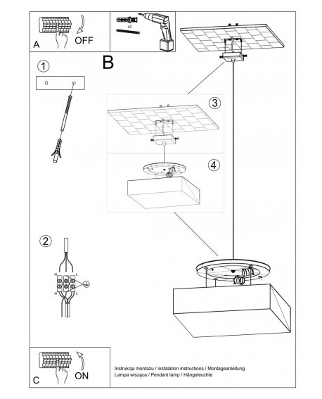 Lampa wisząca HORUS 45 CZARNA Sollux SL.0133