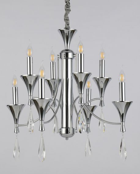 KLASYCZNA LAMPA WISZĄCA CHROMOWANA LIBERO W8