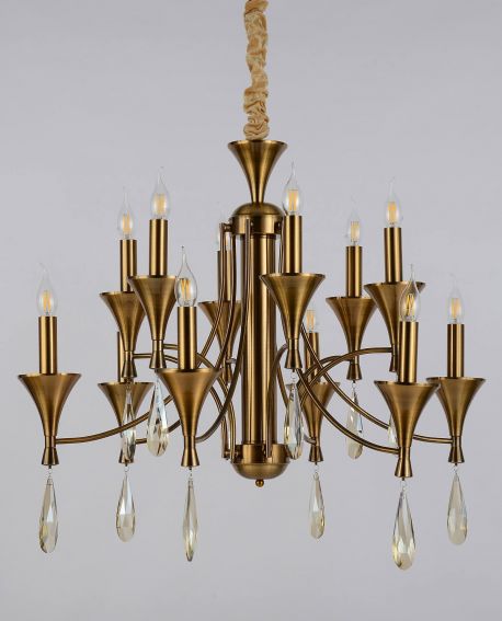 KLASYCZNA LAMPA WISZĄCA MOSIĘŻNA LIBERO W12