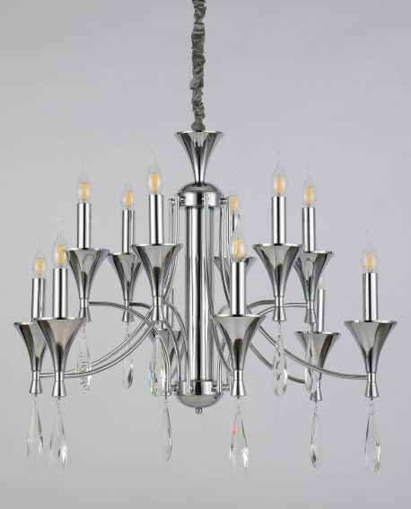 KLASYCZNA LAMPA WISZĄCA CHROMOWANA LIBERO W12