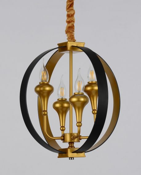 LAMPA WISZĄCA LOFT CZARNO-ZŁOTA DEMETRA