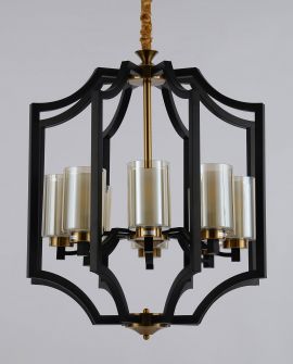 LAMPA WISZĄCA LOFT CZARNO-ZŁOTA SZCZOTKOWANA VIGATTO W8