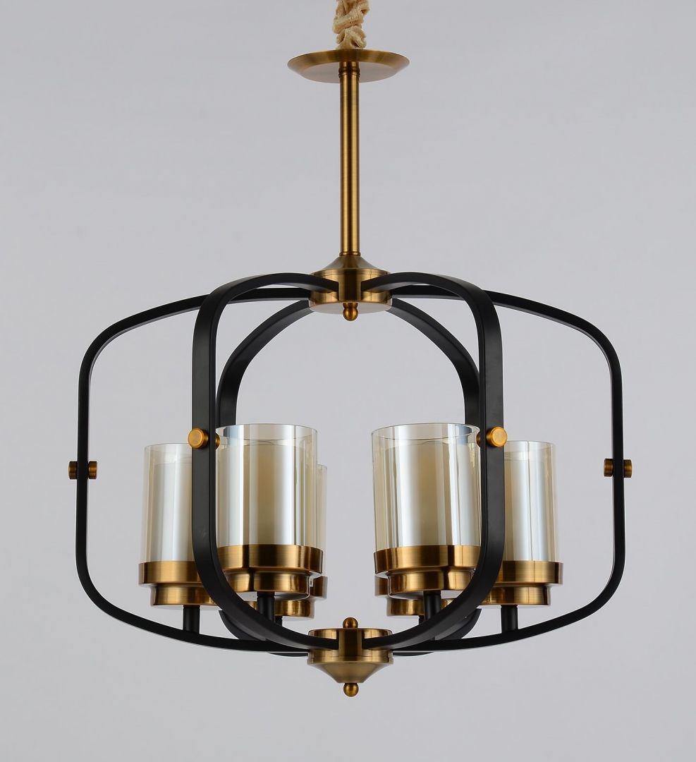 lampa wisząca loft czarno złota szczotkowana bonton w6 lumina deco detale i konstrukcja