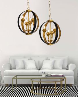 LAMPA WISZĄCA LOFT CZARNO-ZŁOTA DEMETRA