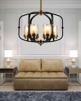 lampa wisząca loft czarno złota szczotkowana bonton w6 lumina deco front